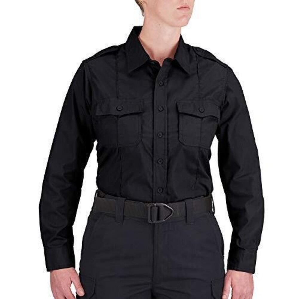 Propper Women's Duty Long Sleeve Ripstop Shirt, Midnight Navy, Size XL